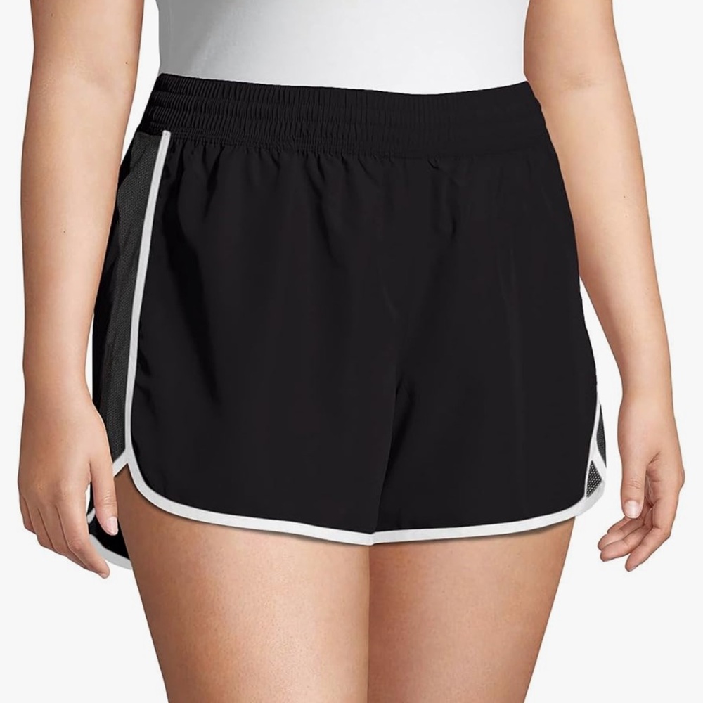 Women's Active Plus Size Running Shorts, Moisture-Wicking Shorts, 4" Black 5x